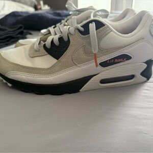 Nike Air Max 90 men’s Sneakers white black hot curry orange